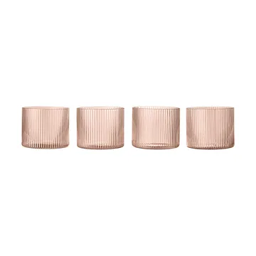 Ripple lage glazen 4-pack - Blush - Ferm Living