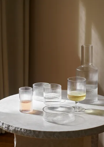 Ripple lage glazen 4-pack - Clear - Ferm Living