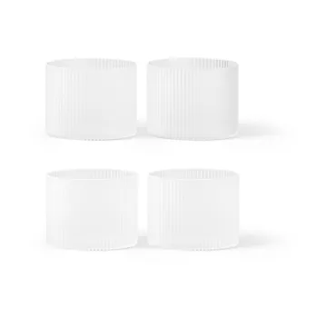 Ripple lage glazen 4-pack - Frosted - Ferm Living