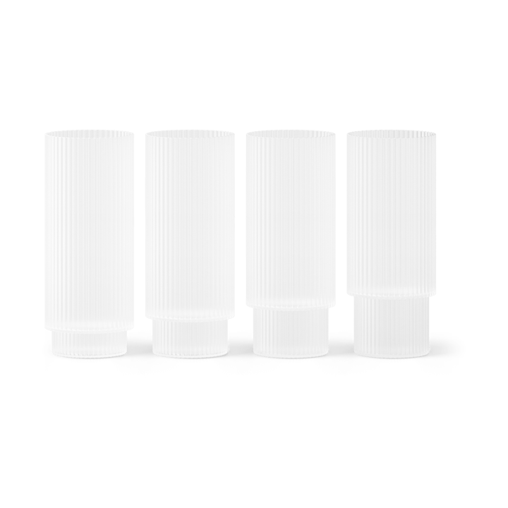 Ripple long drink glas 4-pack - Frosted - ferm LIVING