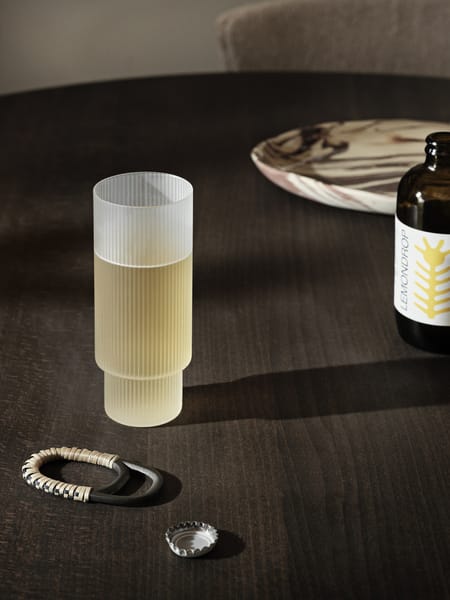 Ripple long drink glas 4-pack, Frosted Ferm Living