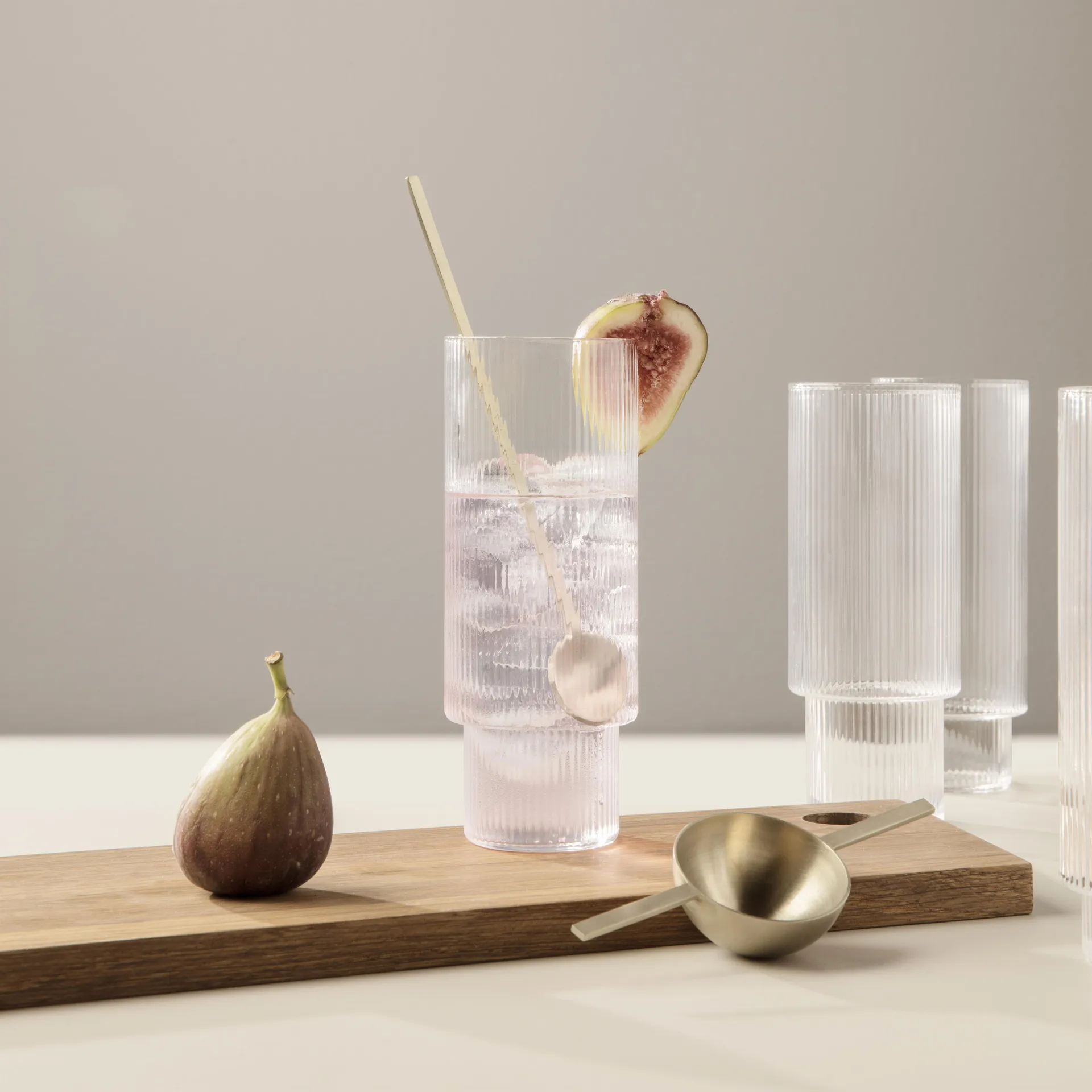Ripple long drink glas 4-pack, helder Ferm Living