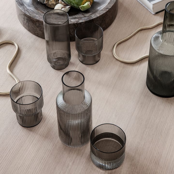 Ripple long drink glas 4-pack - smoked grey - ferm LIVING