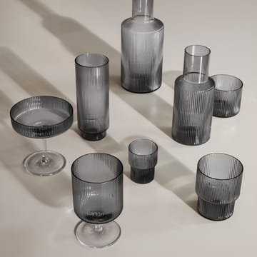 Ripple long drink glas 4-pack - smoked grey - Ferm Living