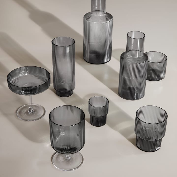 Ripple long drink glas 4-pack - smoked grey - ferm LIVING