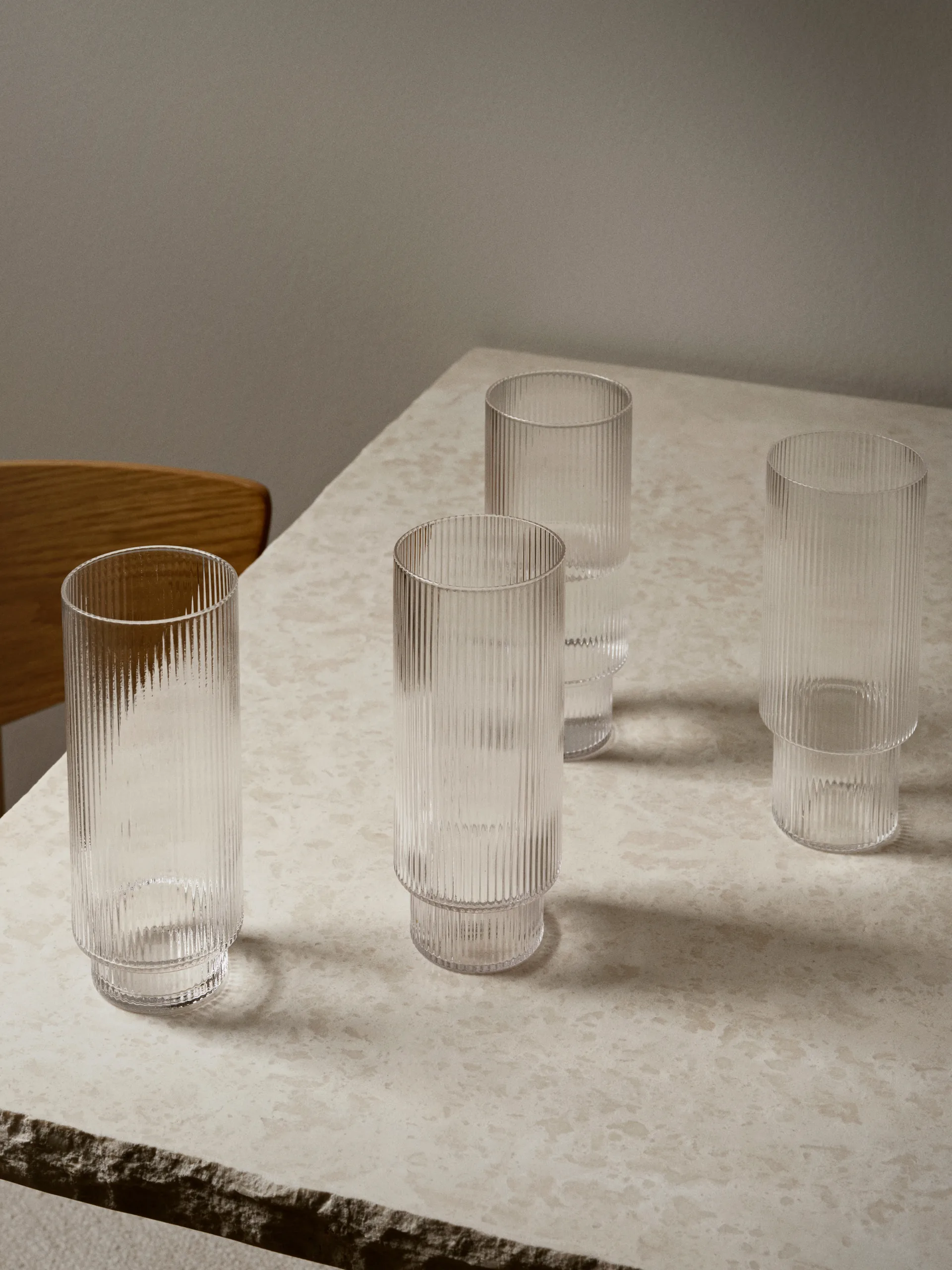 Ripple longdrinkglazen 4-pack, helder Ferm Living