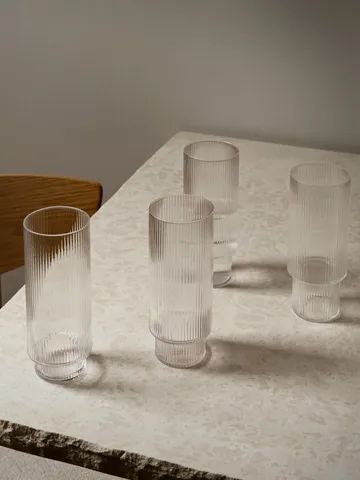 Ripple longdrinkglazen 4-pack - helder - Ferm Living