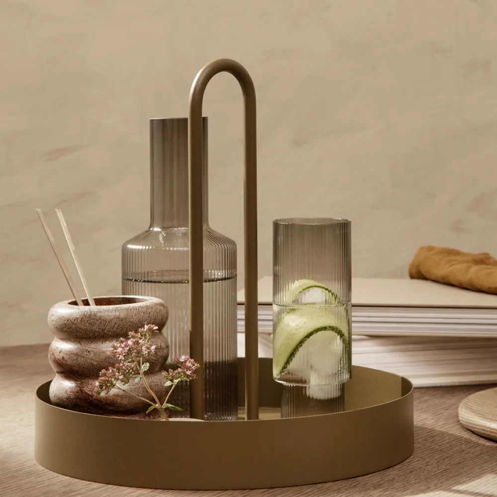 Ripple longdrinkglazen 4-pack, smoked grey Ferm Living