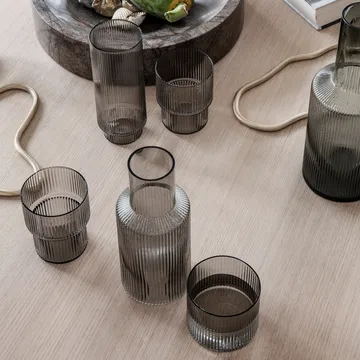 Ripple longdrinkglazen 4-pack - smoked grey - Ferm Living