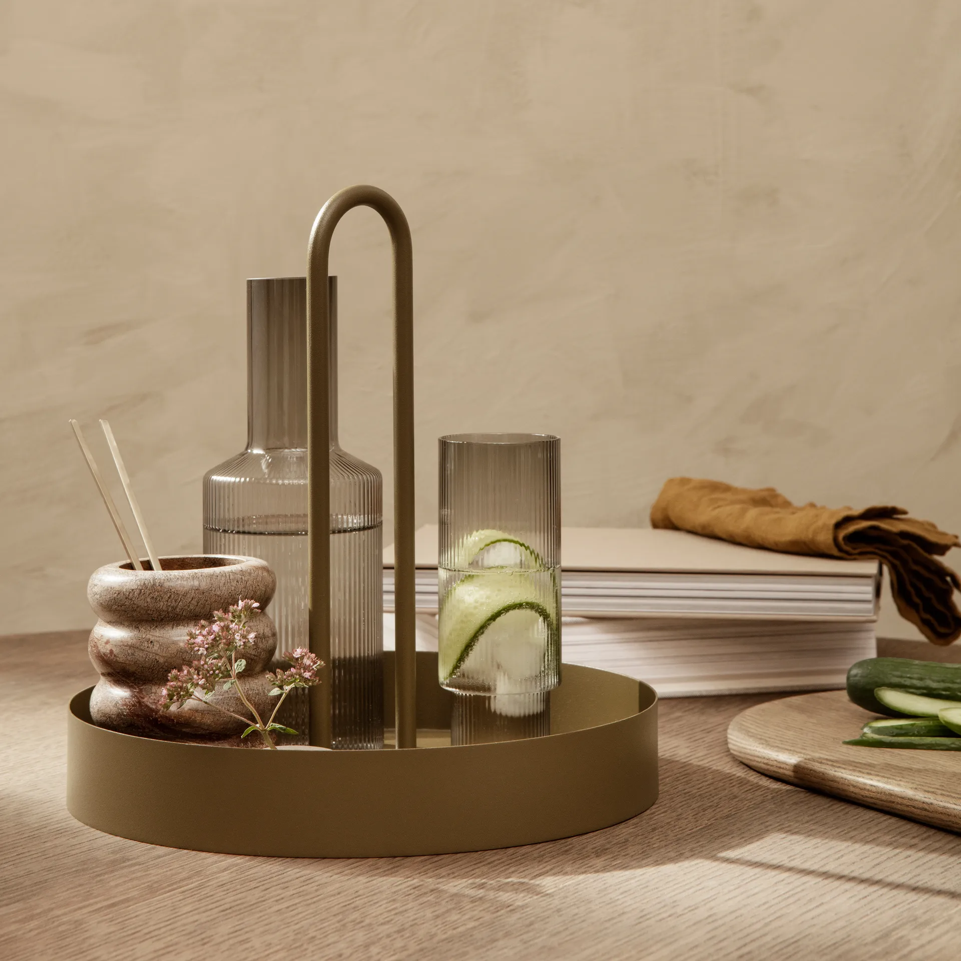Ripple longdrinkglazen 4-pack, smoked grey Ferm Living