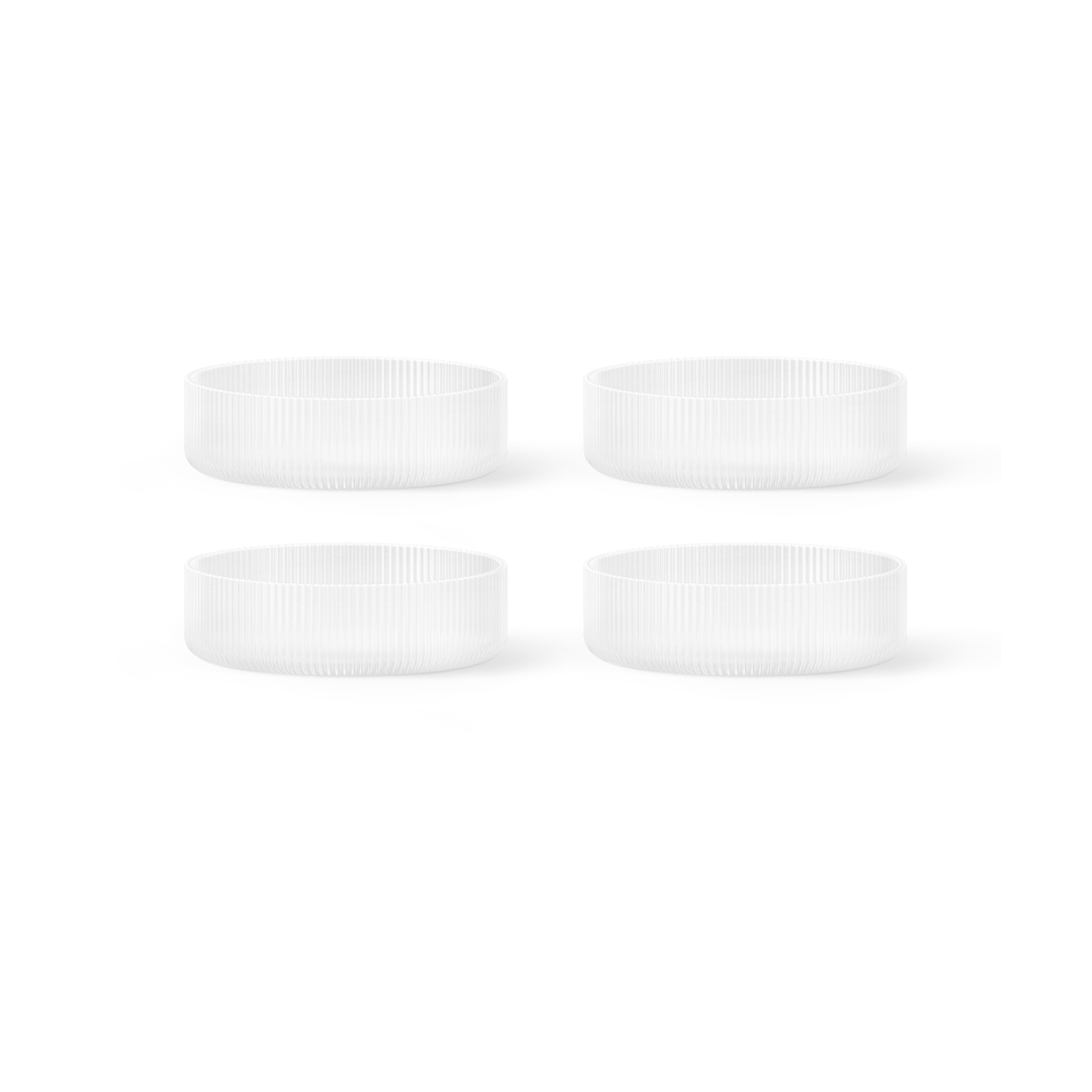 Ferm Living Ripple ontbijtkom 4-pack Frosted | Scandinavisch Interieur | Ontbijtkommen | Wit