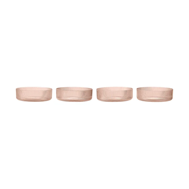 Ripple ontbijtschalen 4-pack - Blush - Ferm Living