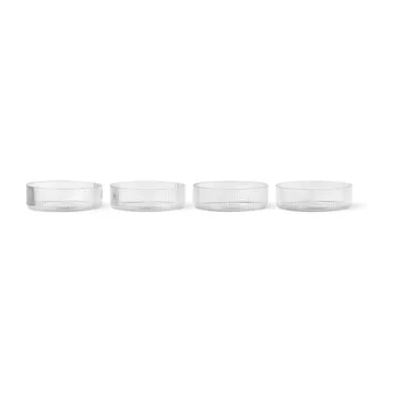 Ripple ontbijtschalen 4-pack - clear - Ferm Living