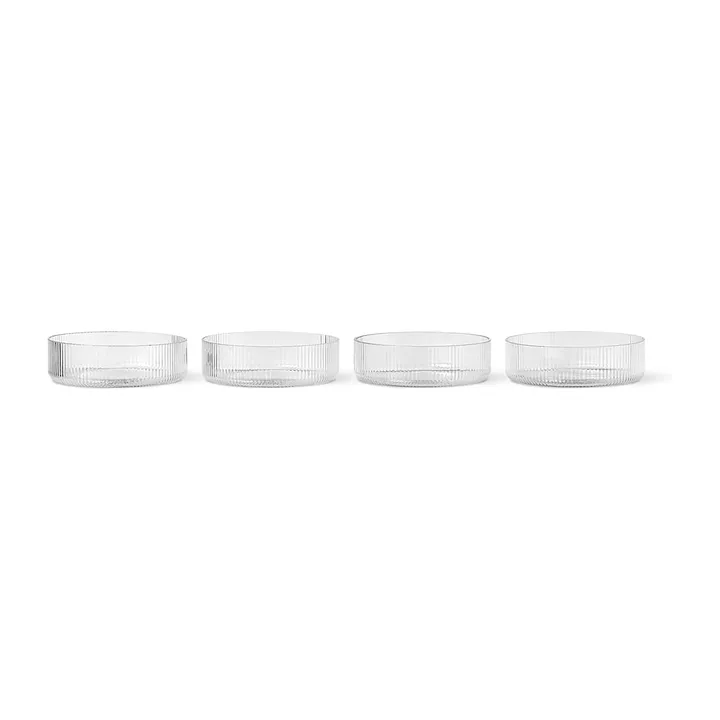 Ripple ontbijtschalen 4-pack - clear - Ferm Living