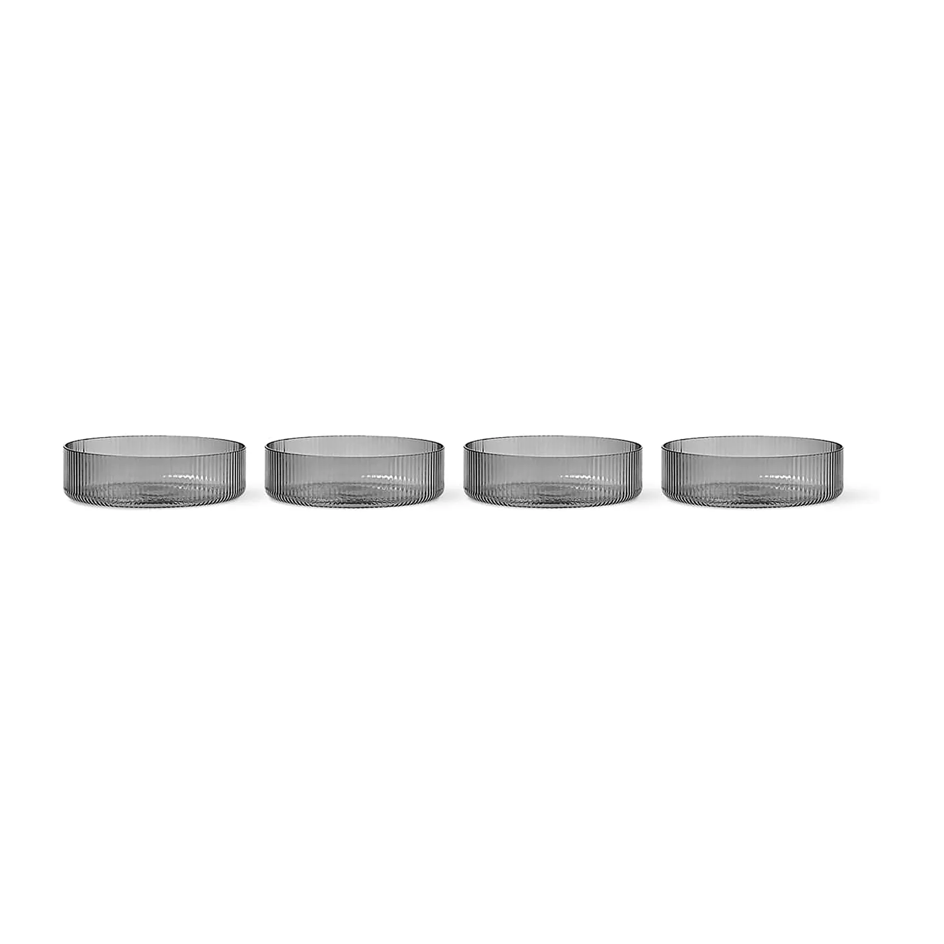 Ripple ontbijtschalen 4-pack, smoked grey Ferm Living