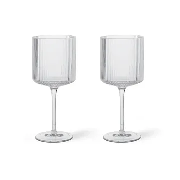 Ripple rodewijnglas 32,5 cl 2-pack - Clear - Ferm Living