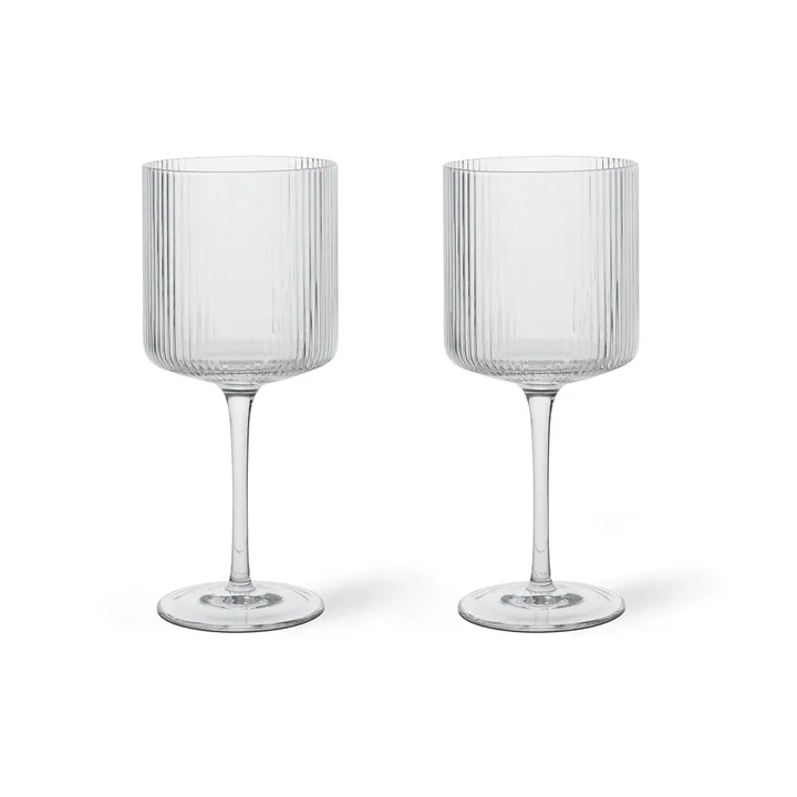 Ripple rodewijnglas 32,5 cl 2-pack - Clear - Ferm Living