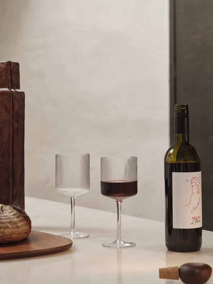 Ripple rodewijnglas 32,5 cl 2-pack, Clear Ferm Living