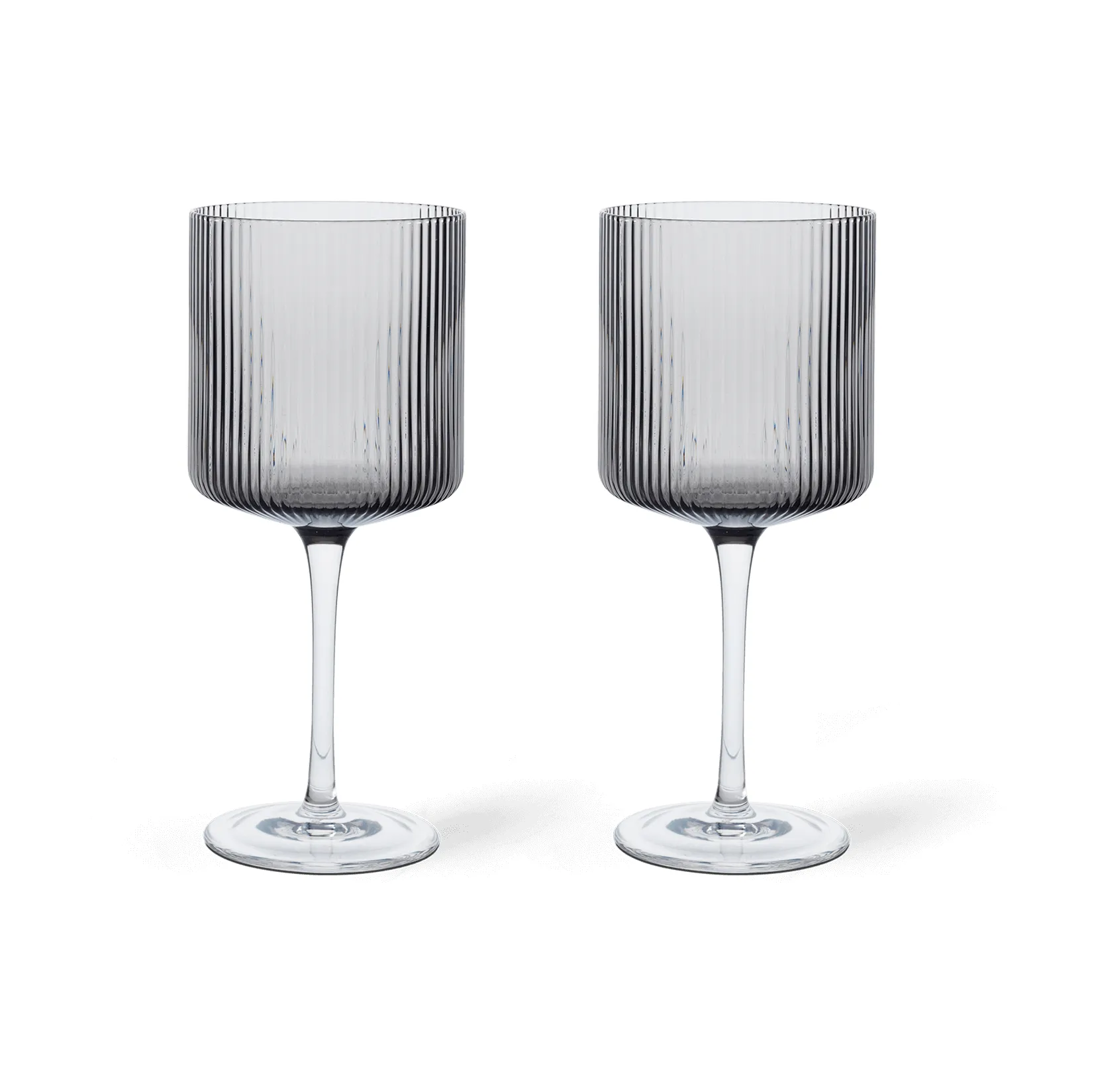 Ripple rodewijnglas 32,5 cl 2-pack, Smoked grey Ferm Living