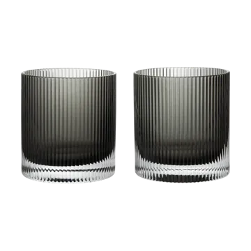 Ripple tumblerglazen 25 cl 2-pack - Smoked Grey - Ferm Living