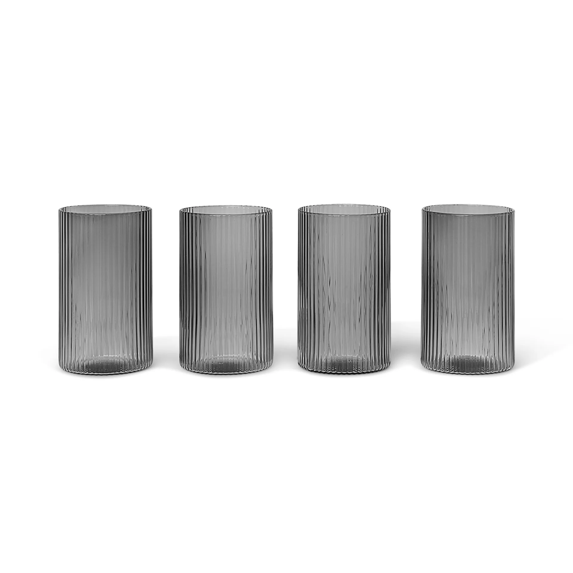 Ripple verrines glaas 14 cl 4-pack, Smoked grey Ferm Living
