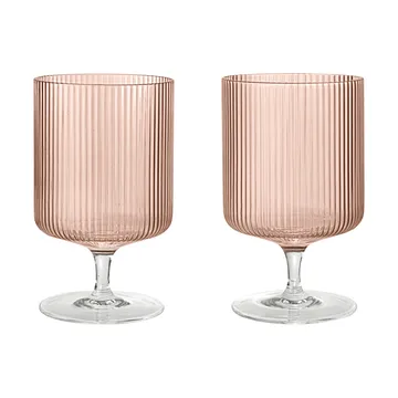 Ripple wijnglazen 2-pack - Blush - Ferm Living