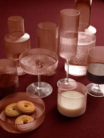 Ripple wijnglazen 2-pack - Blush - Ferm Living