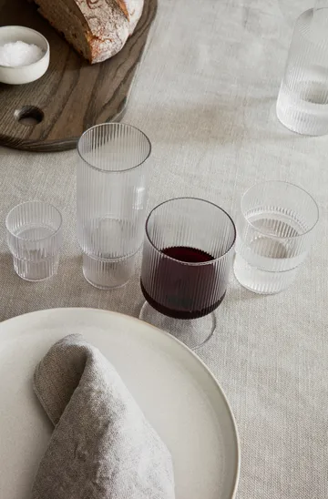 Ripple wijnglazen 2-pack - Helder glas - Ferm Living