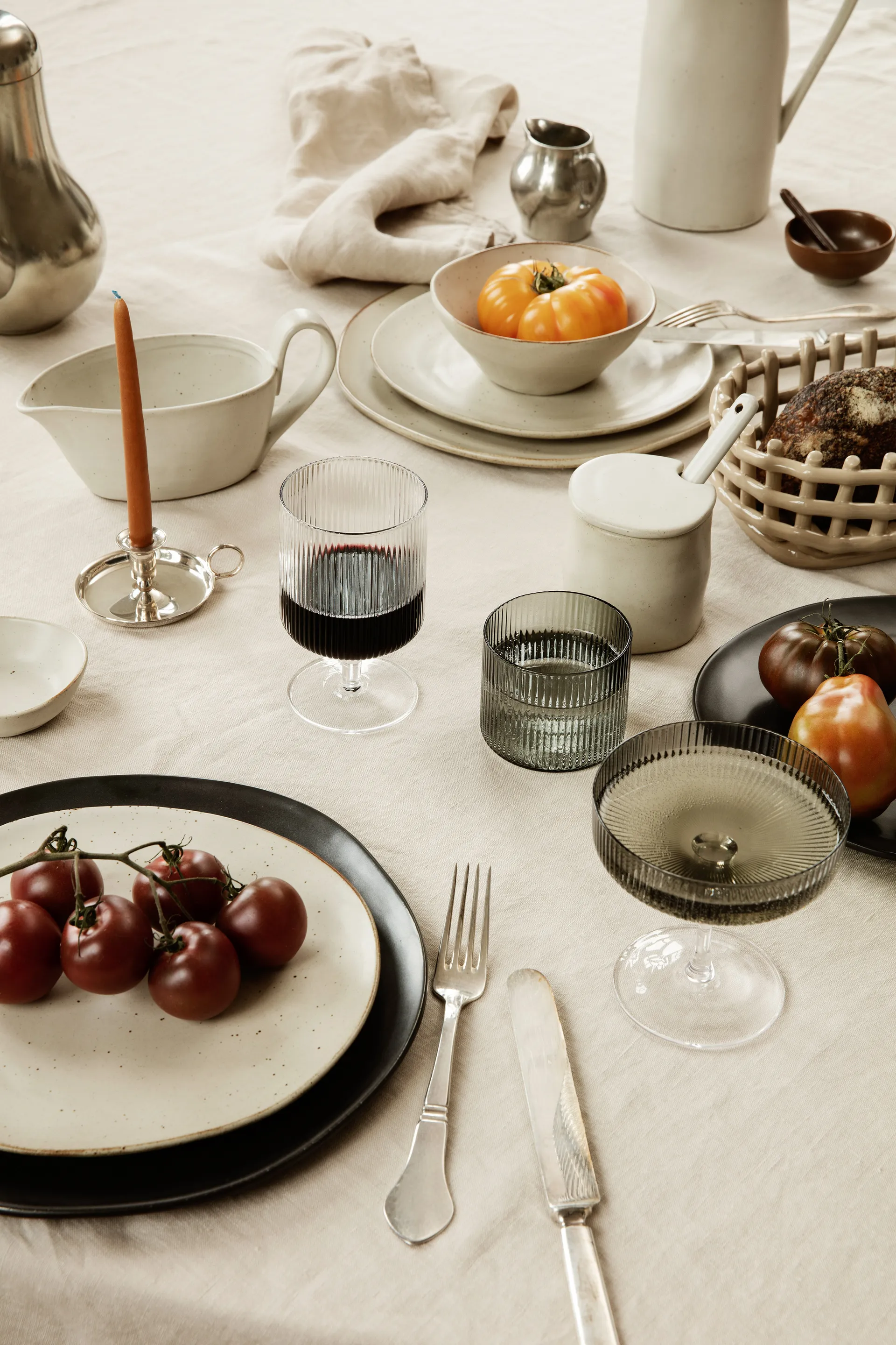 Ripple wijnglazen 2-pack, Helder glas Ferm Living