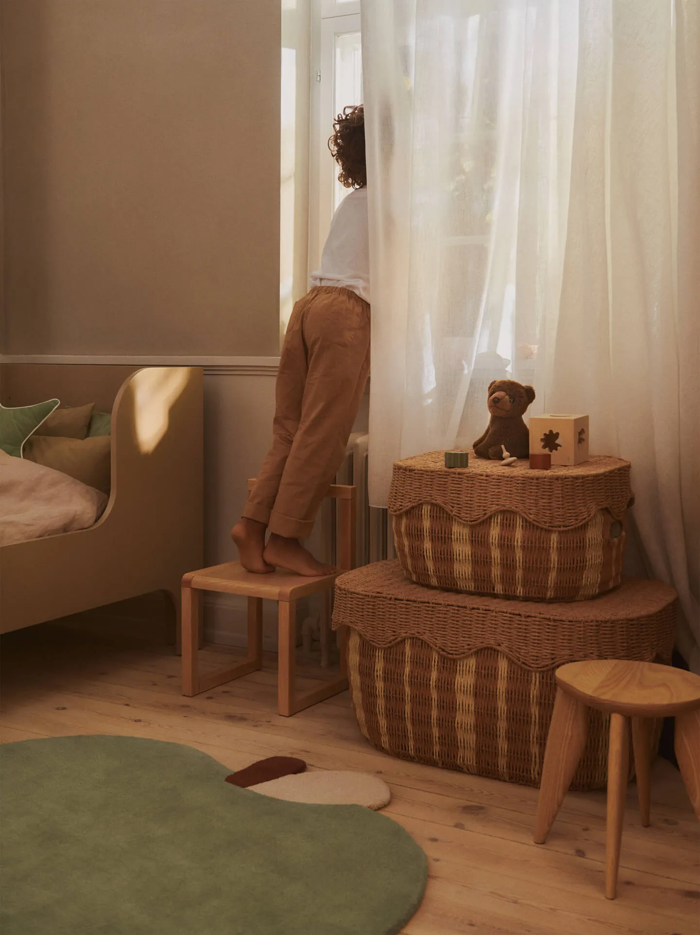 Rivan opbergmand 2-delig, Naturel-off-white Ferm Living