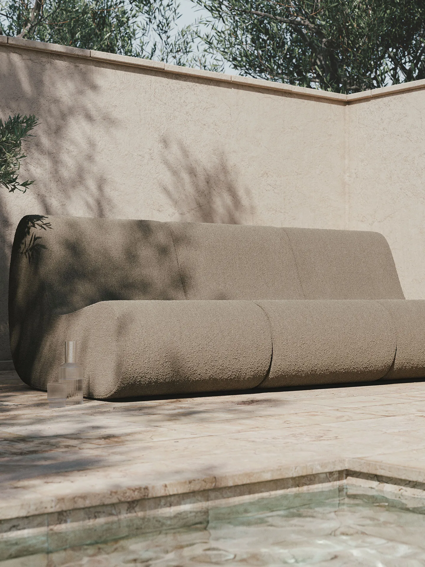 Rouli center module pure bouclé modulaire bank, Sand Ferm Living