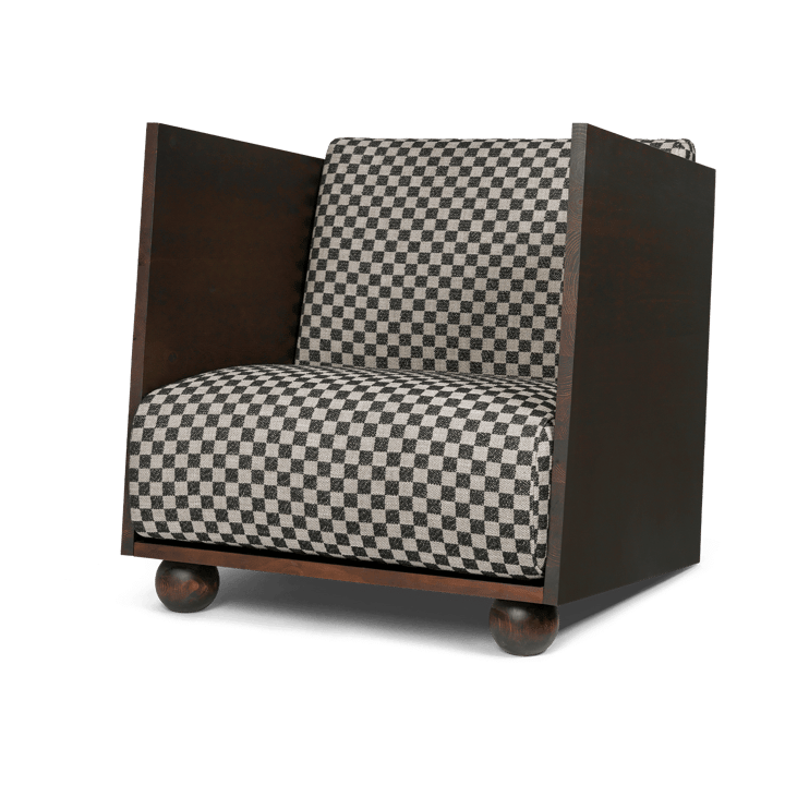 Rum Lounge Chair Check, Donker gebeitst-zand-zwart Ferm Living