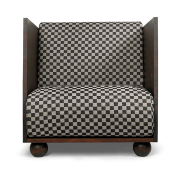 Rum Lounge Chair Check - Donker gebeitst-zand-zwart - Ferm Living
