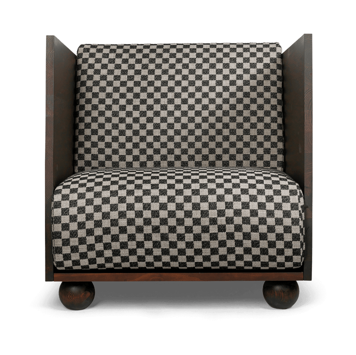 Rum Lounge Chair Check, Donker gebeitst-zand-zwart Ferm Living
