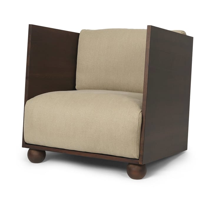 Rum loungefauteuil rich linen - Dark stained-natural - ferm LIVING