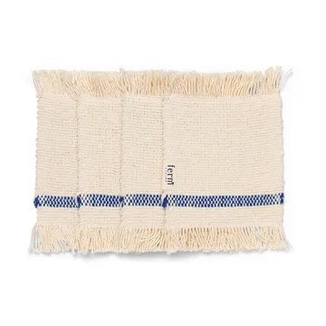 Savor glasonderzetters 4-pack 10x14 cm - Off-white/Blue - Ferm Living