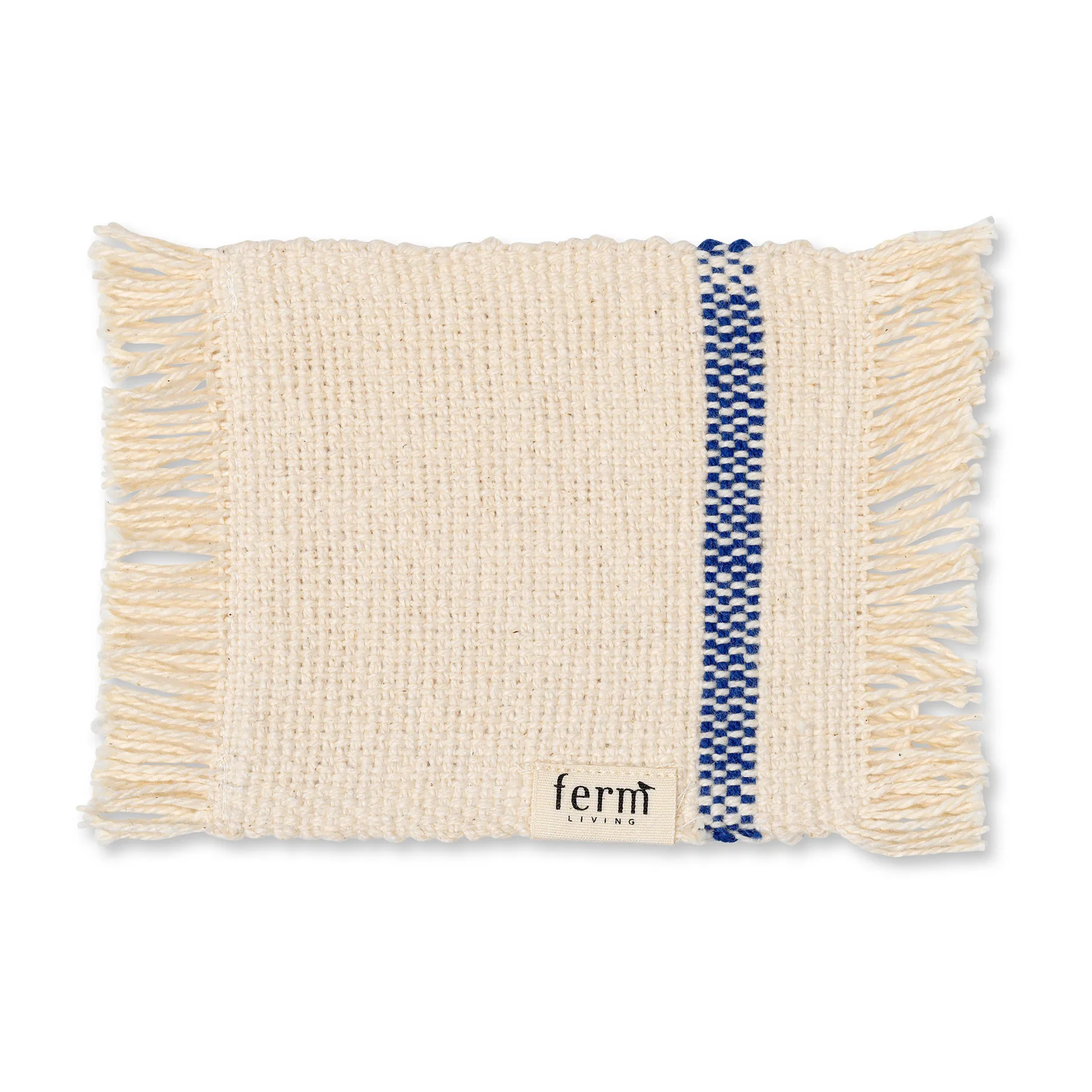Savor glasonderzetters 4-pack 10x14 cm, Off-white/Blue Ferm Living