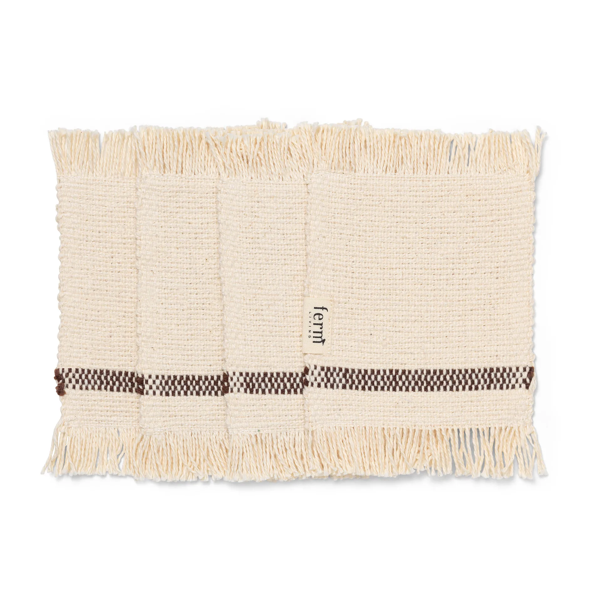Savor glasonderzetters 4-pack 10x14 cm, Off-white/Chocolate Ferm Living
