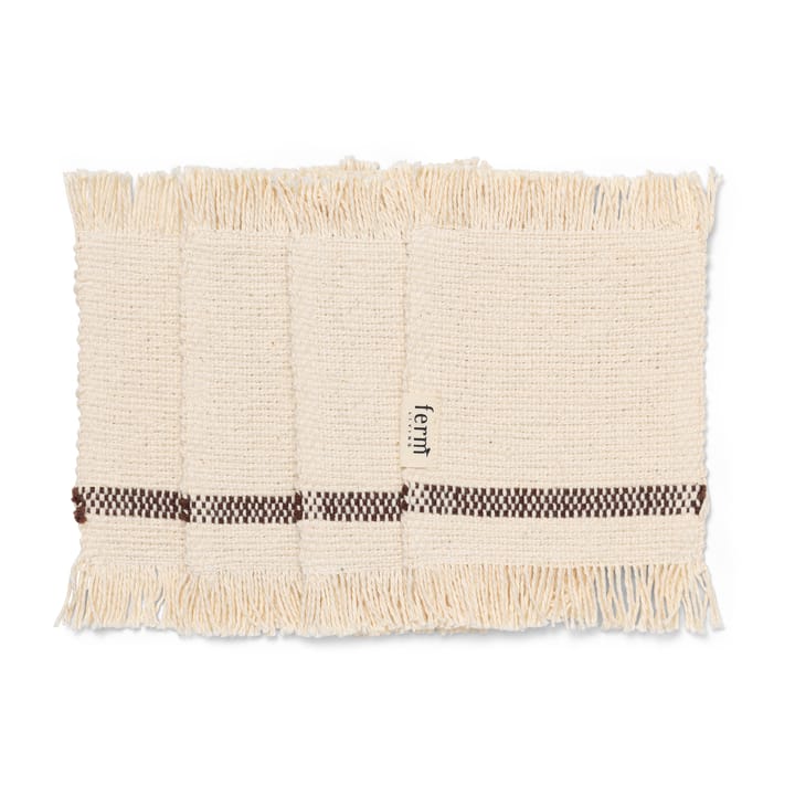 Savor glasonderzetters 4-pack 10x14 cm, Off-white/Chocolate Ferm Living