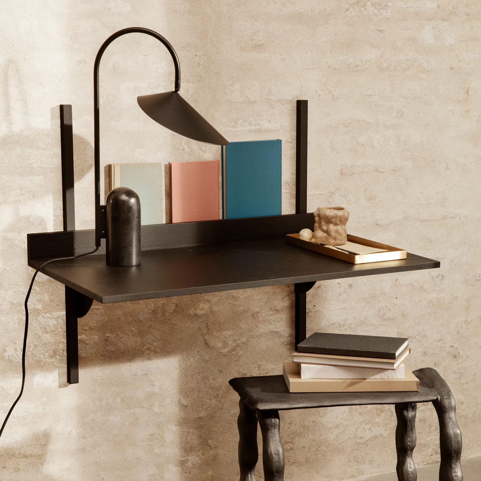 Sector bureau, Black ash-black brass Ferm Living