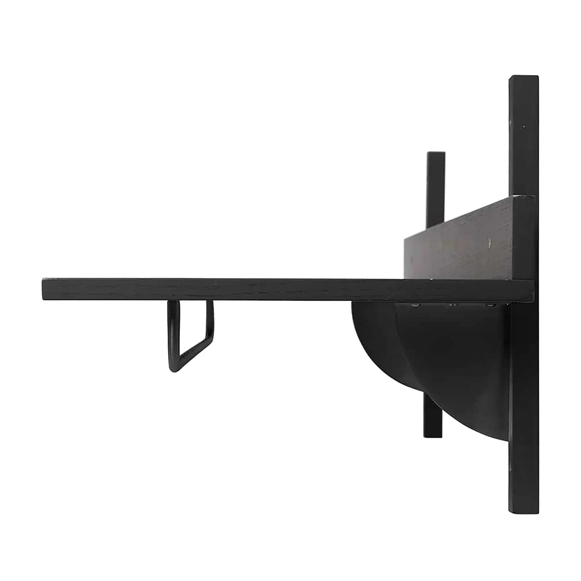 Sector plank met stang 37x87 cm, Black ash-black brass Ferm Living