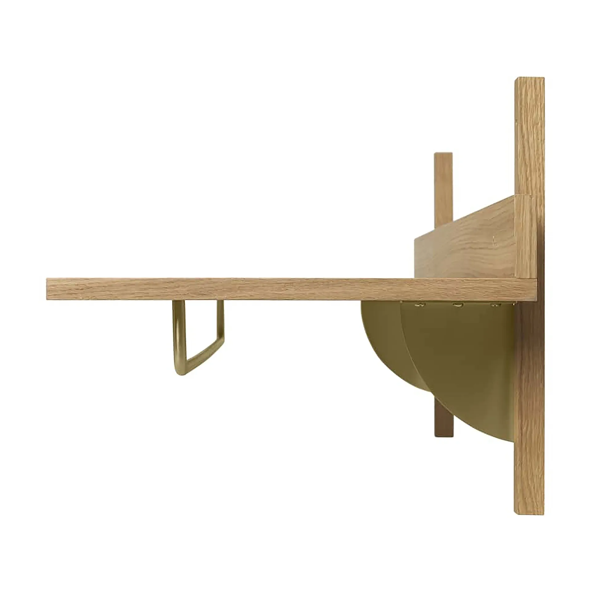 Sector plank met stang 37x87 cm, Oak-brass Ferm Living