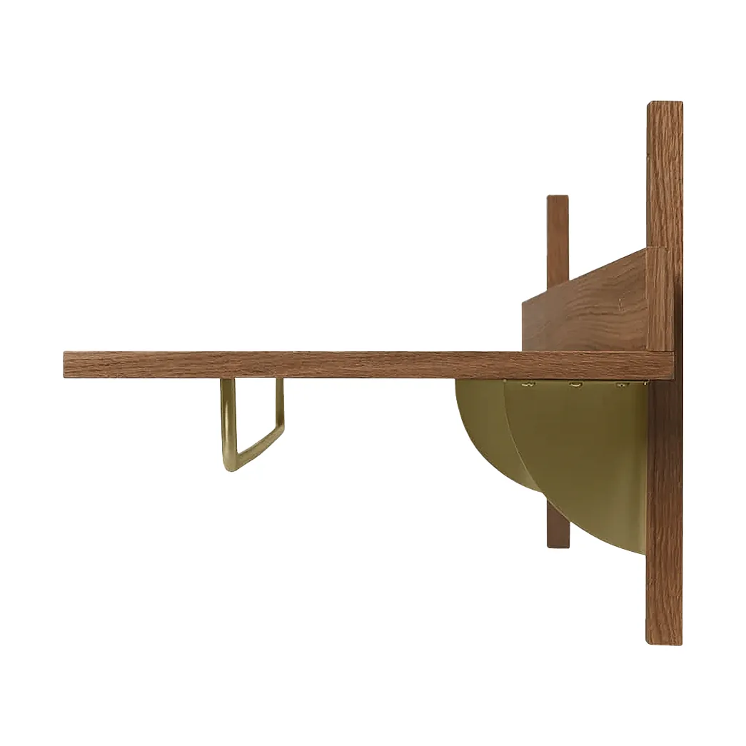 Sector plank met stang 37x87 cm, Smoked Oak, brass Ferm Living