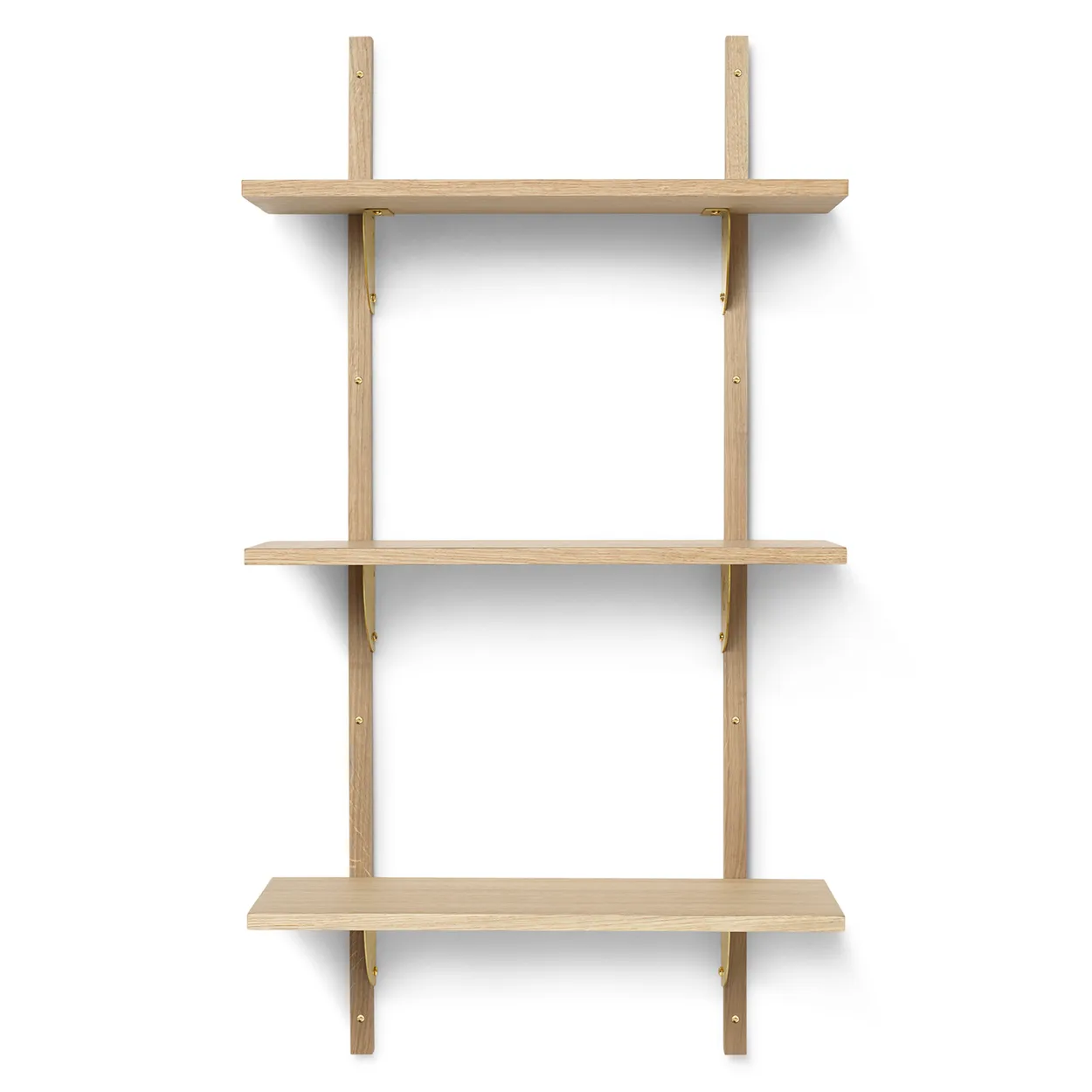 Ferm Living Sector plank S/L Eiken-messing | Scandinavisch Interieur | Planken & planksystemen | Bruin