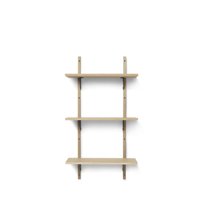 Sector plank triple narrow - natural oak, s/l, zwart messing - Ferm Living