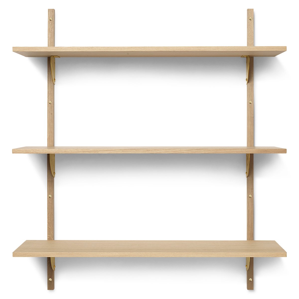 Ferm Living Sector plank triple wide Eiken-messing | Scandinavisch Interieur | Planken & planksystemen | Bruin