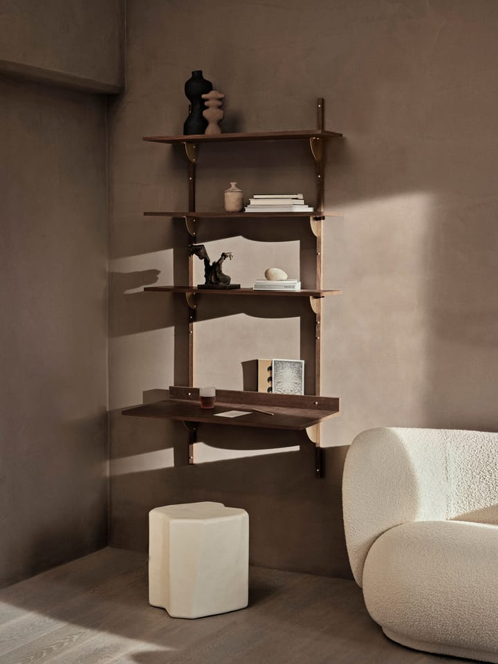 Sector plank triple wide, Smoked Oak, brass Ferm Living