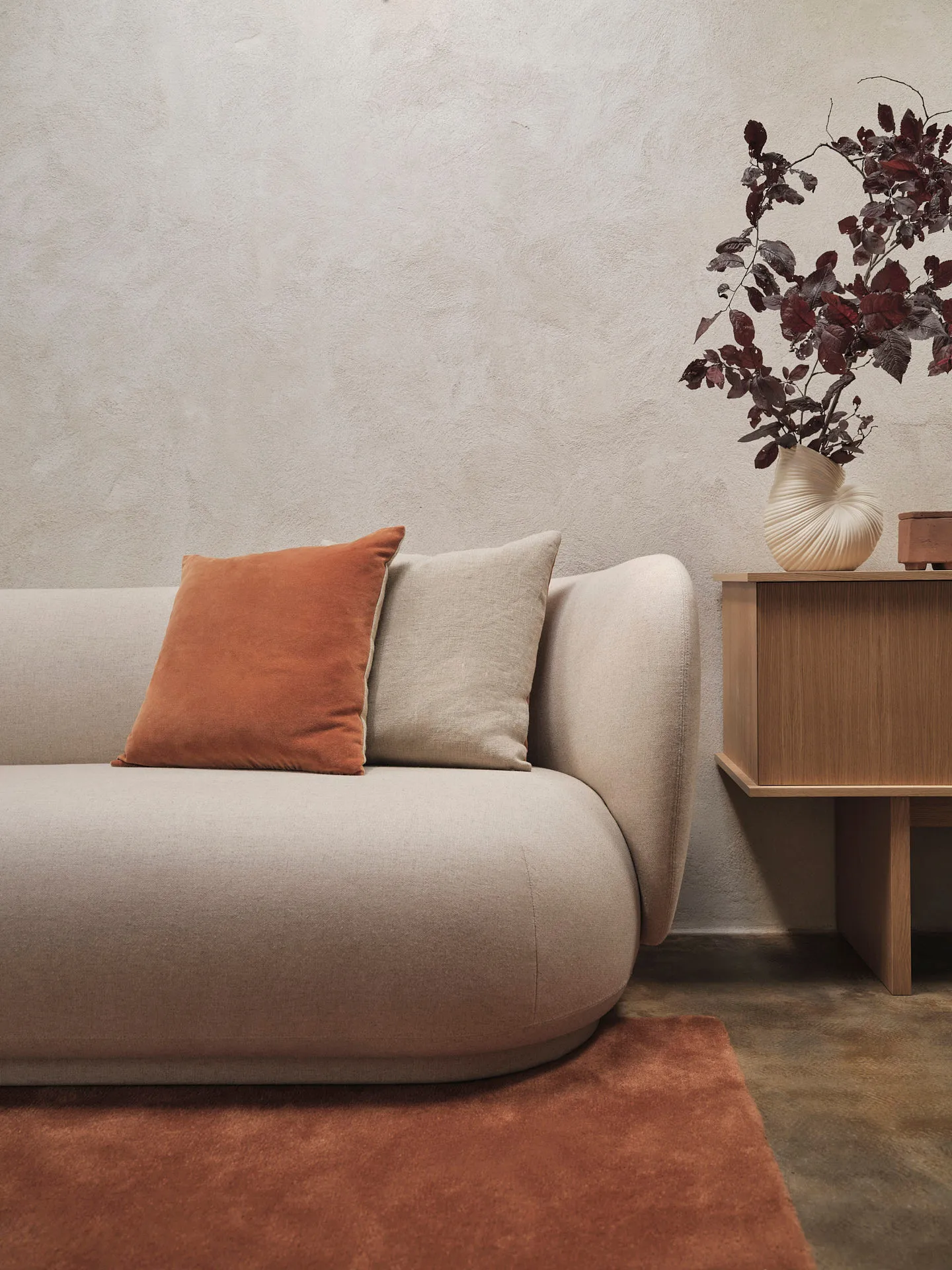 Senti kussen 50x50 cm, Baked clay Ferm Living