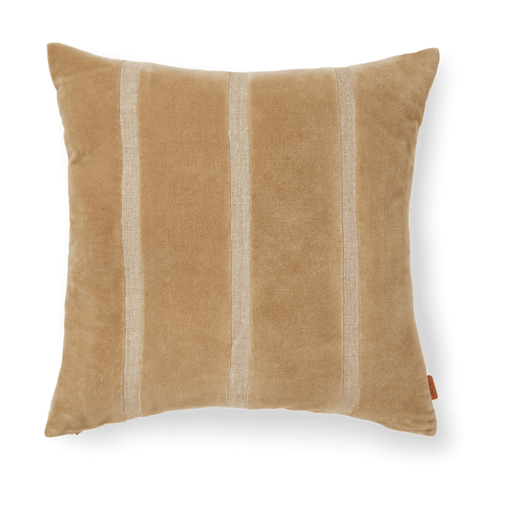 Senti Stripe kussenhoes 50x50 cm - Dark sand-linen - Ferm Living