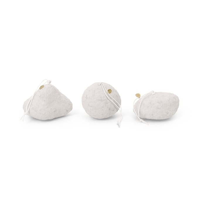 Snowball ornaments kerstboomhanger 3-delig - White - Ferm LIVING